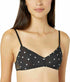 DKNY Women's 244813 Mesh Bralette Black Foil Star Print Underwear Size Small